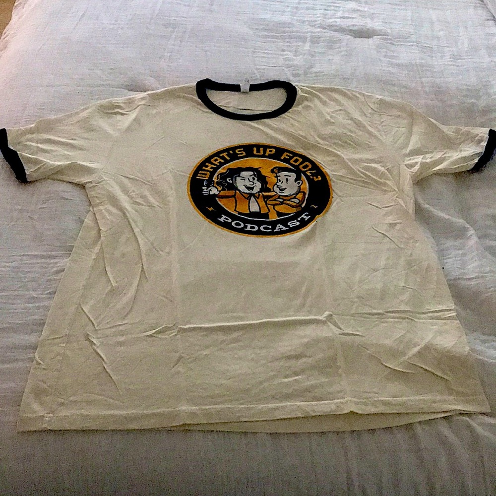 Comedian Felipe Esparza “WHAT’S UP FOOL?” PODCAST T-SHIRT ∙ CREAM RINGER